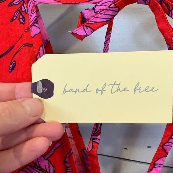 Band of the Free red Floral Red Wrap Dress size small long midi/maxi - Picture 12 of 12